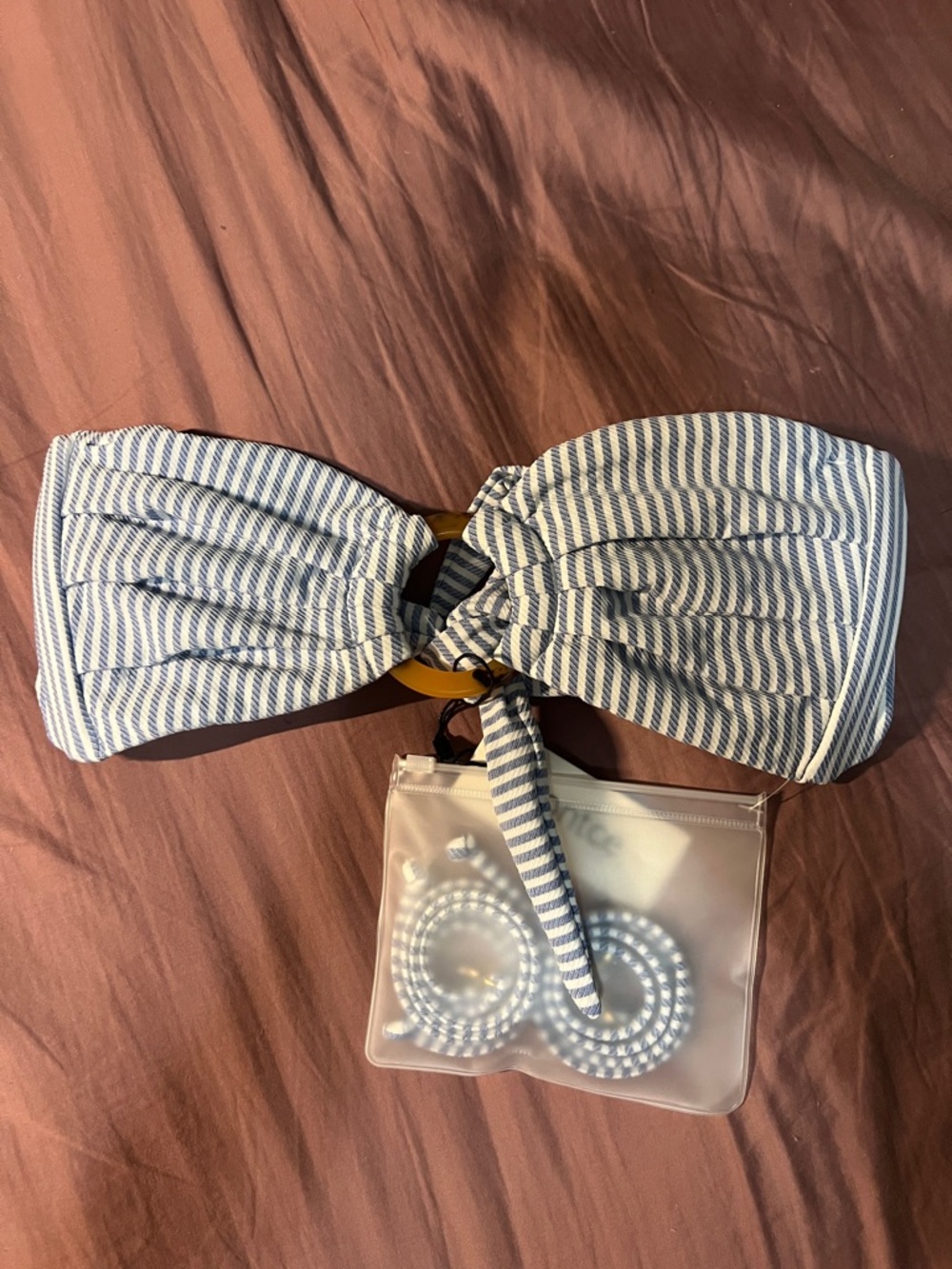 Montce Blue and White Striped Bandeau Bikini - Picture 3 of 14